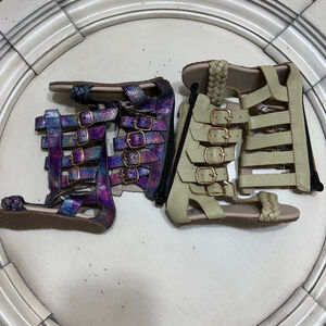 Monkey Feet Gladiator Sandals Purple Beige 18-24M Bundle